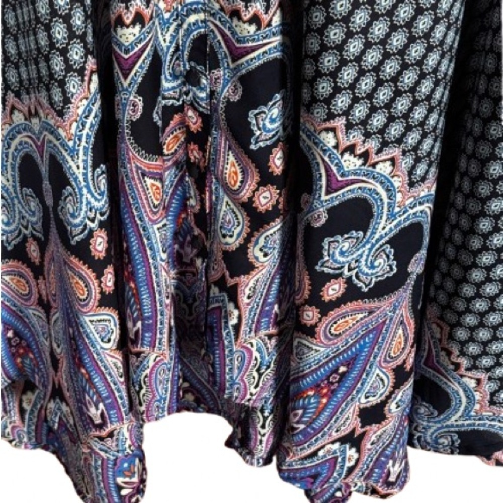 Umgee Blue , Pink and White Mandarin Collar Buttoned Mini Dress /Coverup - Picture 2 of 6